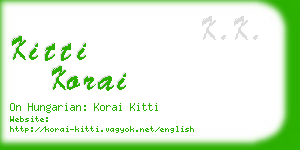 kitti korai business card